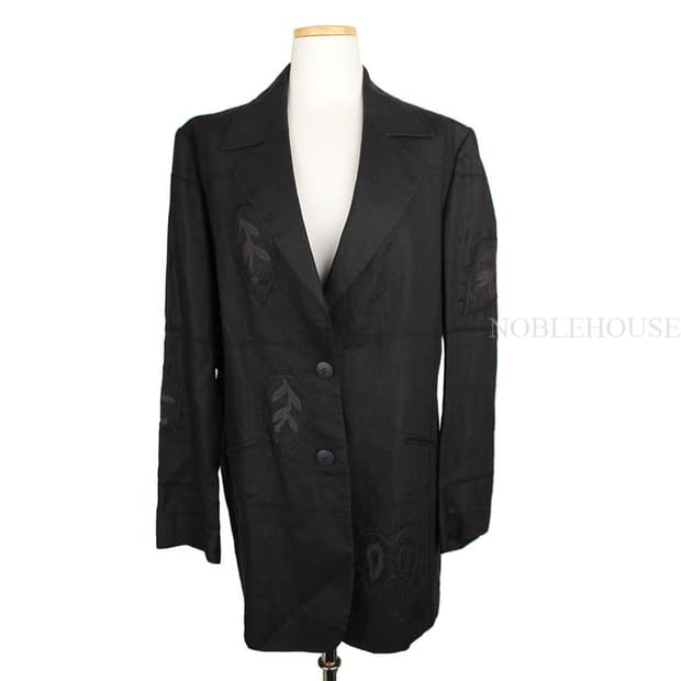 아이스버그 블랙 자수 린넨 자켓(이44)