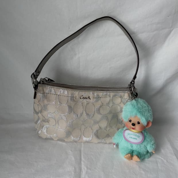 Coach silver ivory shoulder bag