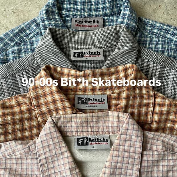 90-00s Bitch Flannel Check Shirt