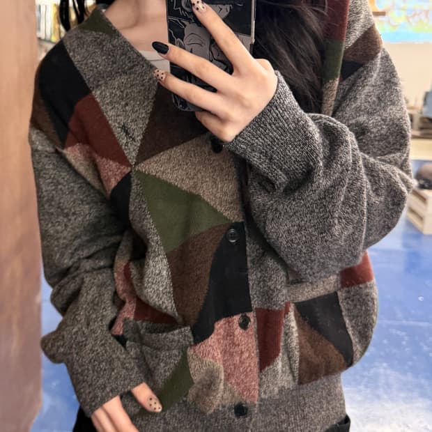 YSL 입생로랑 컬러패턴 가디건