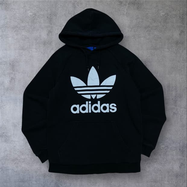 아디다스 오리지날 빅로고 블랙 후드티