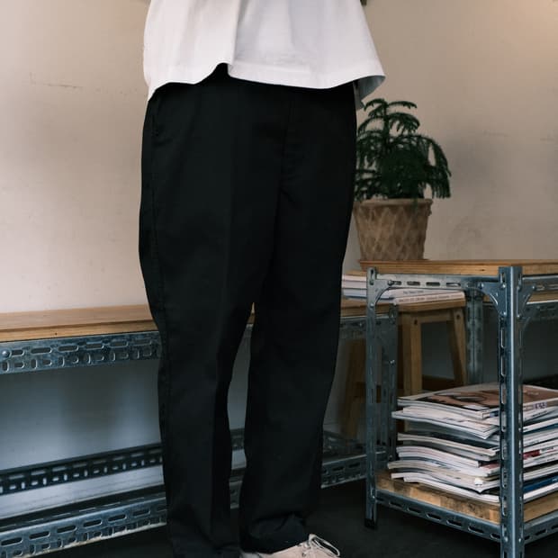 준야와타나베 블랙 폴리에스테르 팬츠