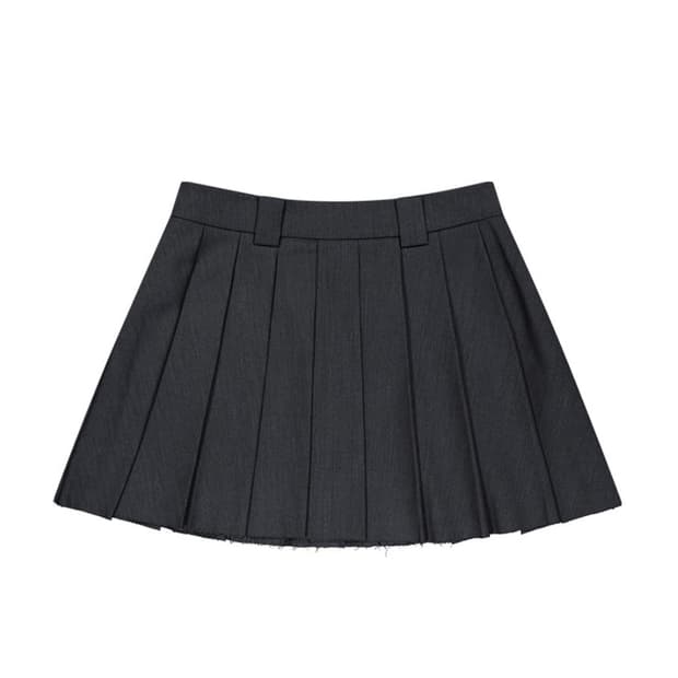 TM SYMBOL PLEATS SKIRT [CHARCOAL]