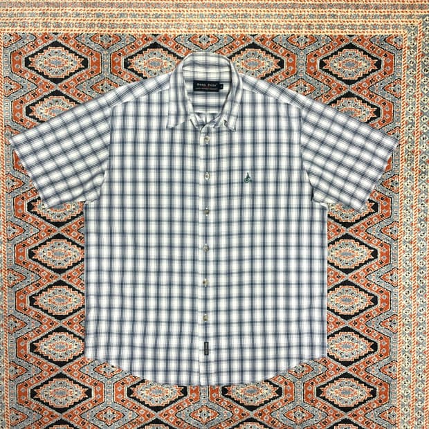 빈폴 스포츠 블루 타탄체크 반팔셔츠  남성95