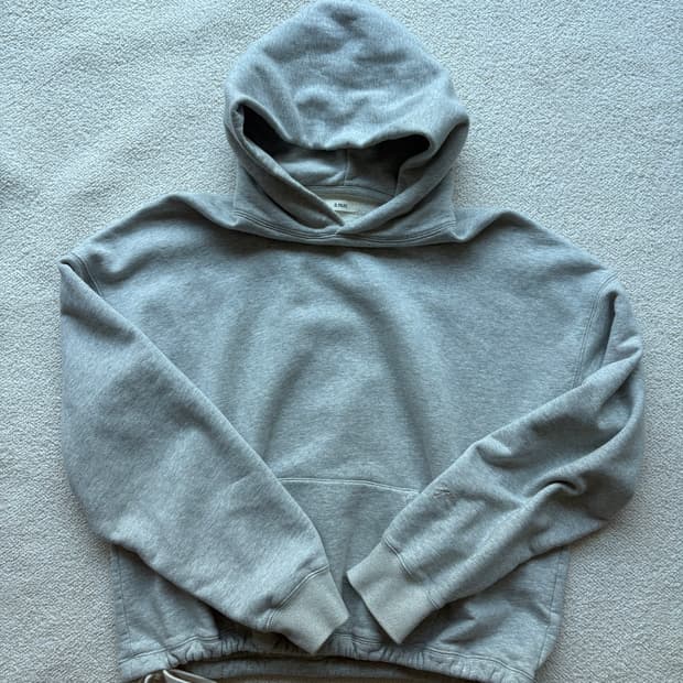 [L] O.FILES cropped adjustable hoodie