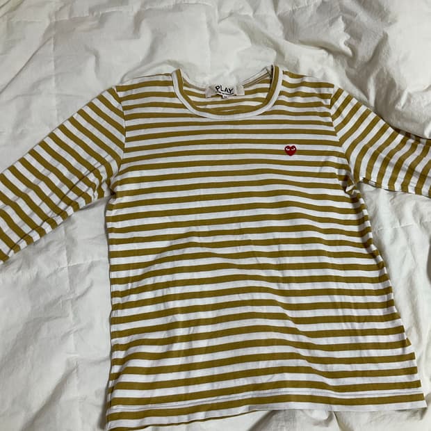 꼼데가르송 스트라이프 긴팔 티셔츠