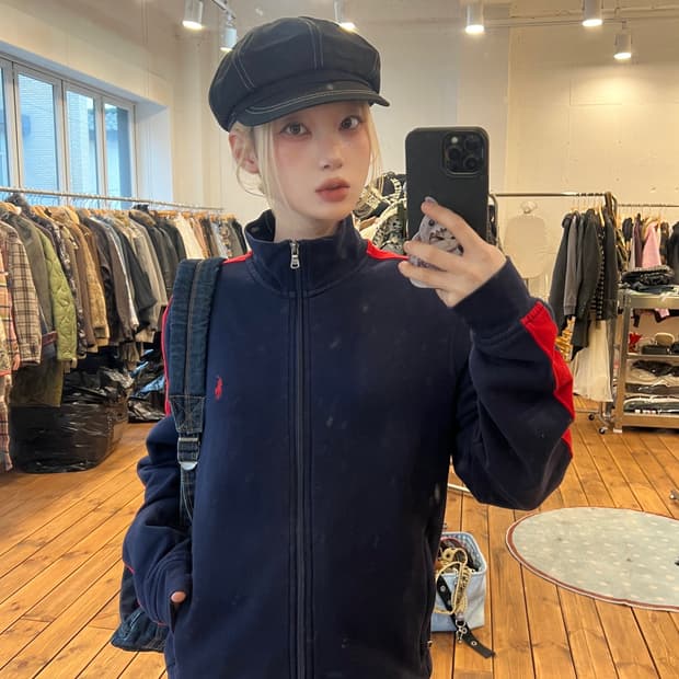 폴로 네이비 레드 져지