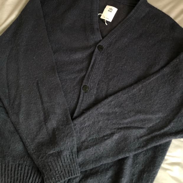 3) 폴리테루 라이트 모헤어 가디건 딥블루