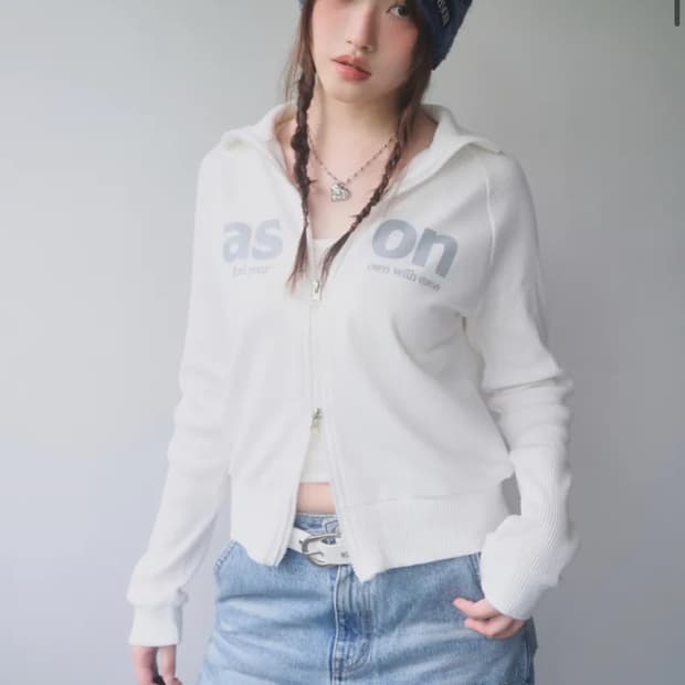 애즈온 집업 ason SALT ZIP-UP / WHITE