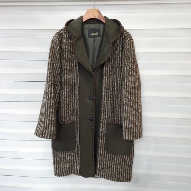 japan VITR AGE 니트 후드코트-우먼M