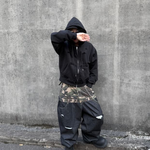 preoccupy 더블 후드 집업