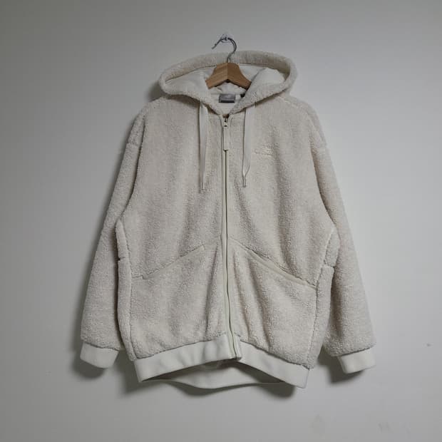 (S) NB 뉴발란스 아이보리 뽀글이 후드집업 양털 플리스 점퍼