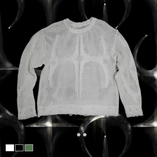 떠그클럽 트라이벌 네트 니트 후드 2사이즈