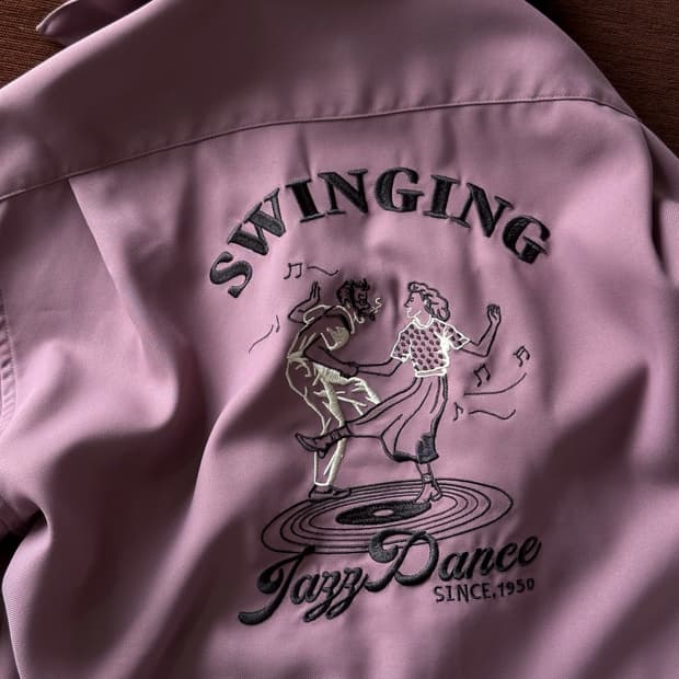 Poly twill fabric design stitch shirt