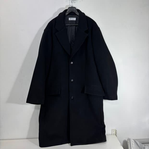 M 파르티멘토 블랙 롱 싱글코트