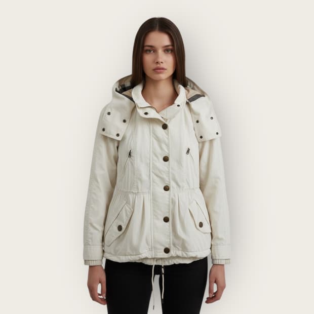 UK8/ 버버리 후디드 트렌치 경량패딩 자켓