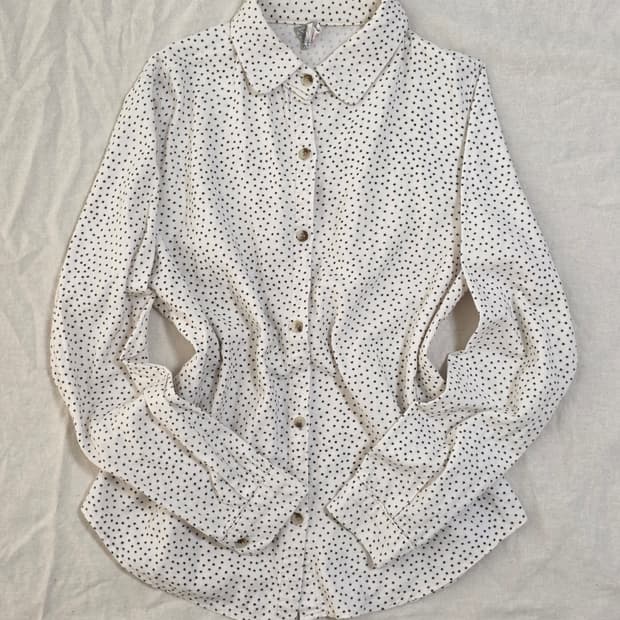 모리걸 별 패턴 빈티지 블라우스