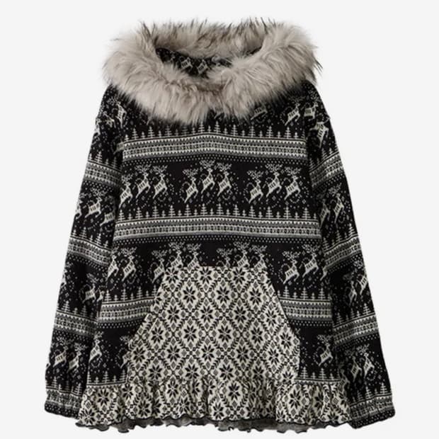 유쓰배쓰 Nordic Oversized Knit Hoodie