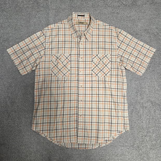 90s Kansai Jeans 빈티지 반팔 셔츠 L-XL(100-105)