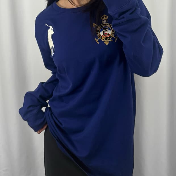 폴로 블루 빅포니 프랑스 롱슬리브