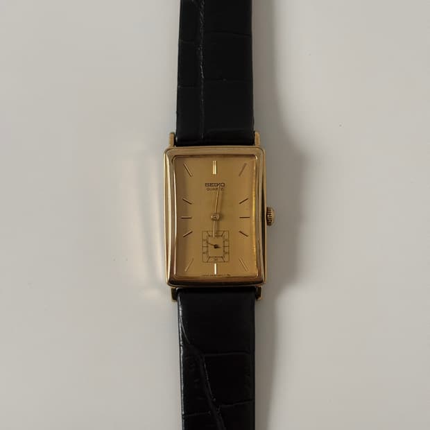 세이코 1980년대 Chariot 골드 탱크 쿼츠 남성