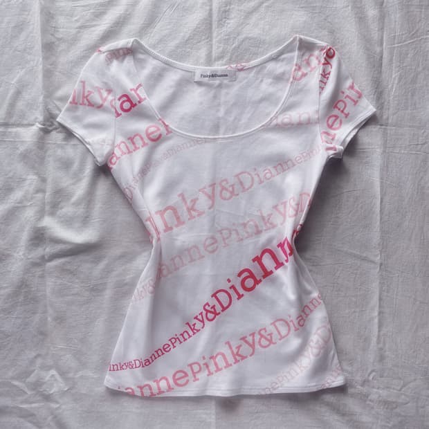 Pinky&Dianne lettering t-shirt