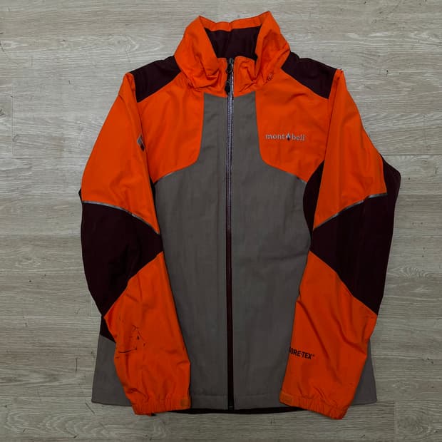 몽벨 고어텍스 배색 하이넥 바람막이 자켓 [오렌지] M/95