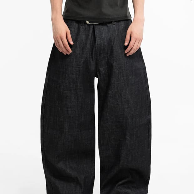 MENES JANOME RAW BAGGY JEANS BLACK팝니다