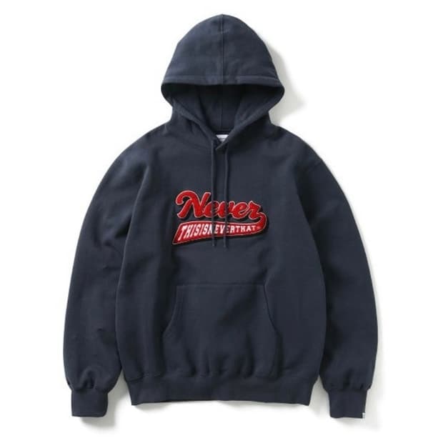 디스이즈네버댓 네이비 자수부클 후드티 l사이즈