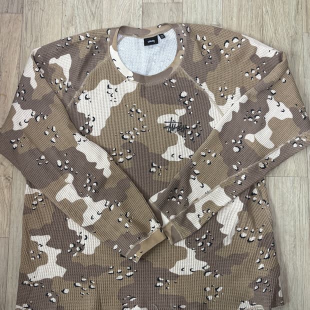 스투시 래글런 써멀 롱슬리브 데저트 카모