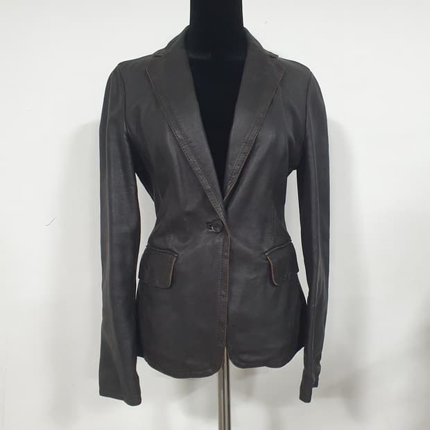 빈티지 뮤트톤 매트브라운 램스킨 양가죽 자켓 블레이저 그런지 y2k 갸루