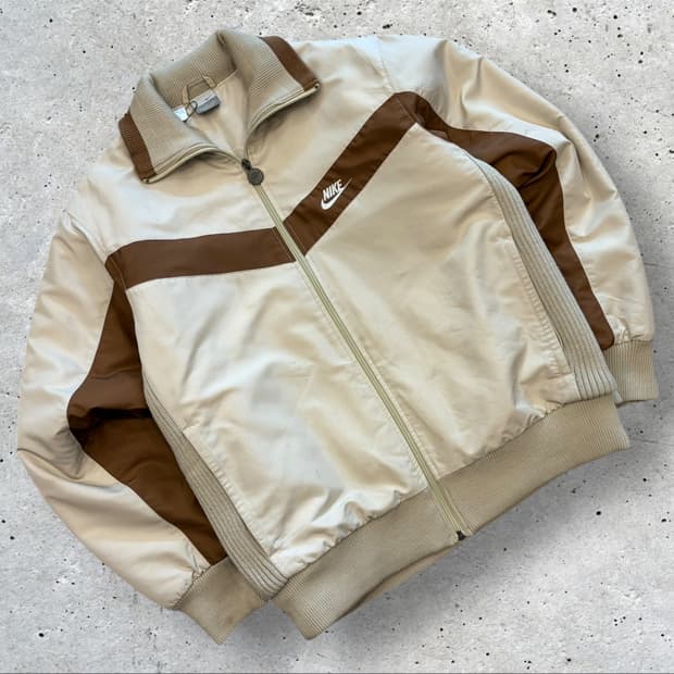 [L] 03s 나이키 빈티지 아이보리/브라운 바람막이 자켓 점퍼 C493