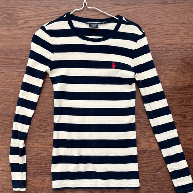 폴로랄프로렌 스포츠 스트라이프 딱붙핏 긴팔티