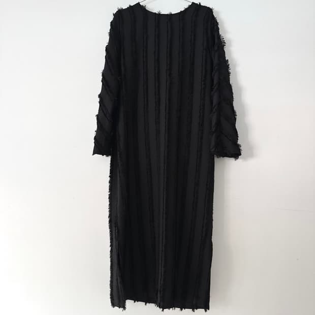 Tassel long wrap ops / black