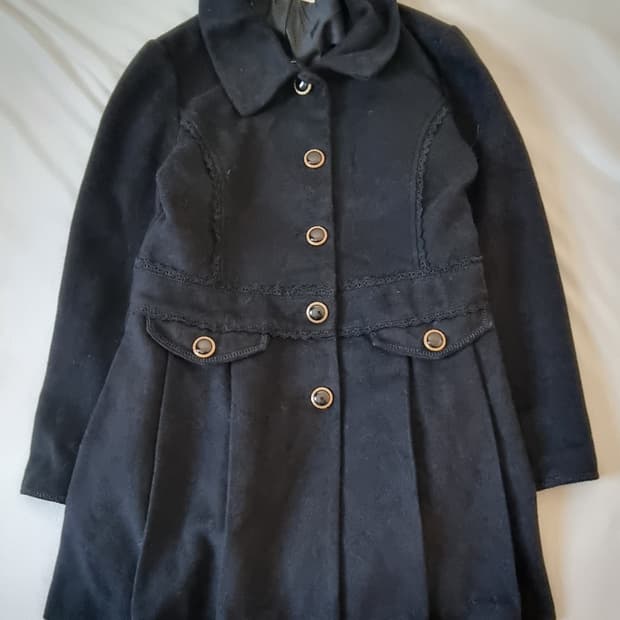 빈티지 엑시즈팜 갸루 블랙 코트