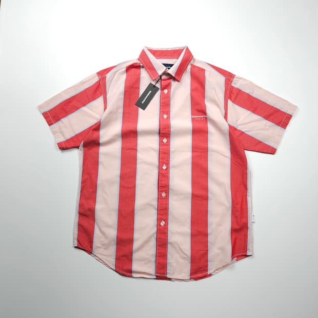 디스이즈네버댓 박시핏 스트라이프 반팔 셔츠 (L)