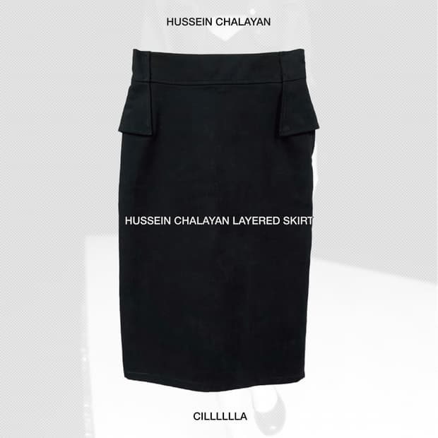 [66,40] HUSSEIN CHALAYAN 후세인살라얀 레이어드 스커트