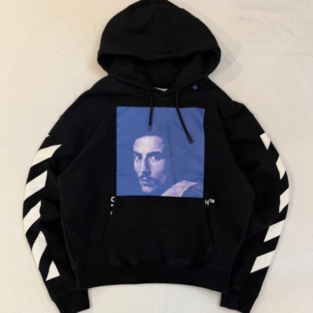 오프화이트 베르니니 후드티 블랙