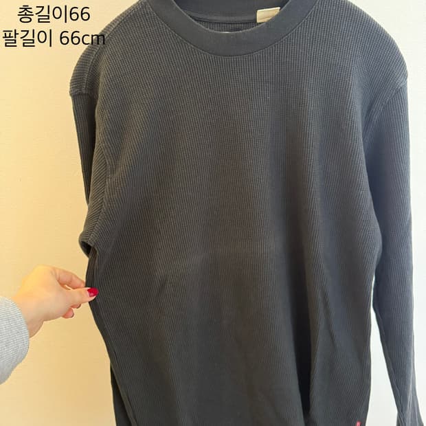 리바이스 와플 긴팔티셔츠 블랙 S