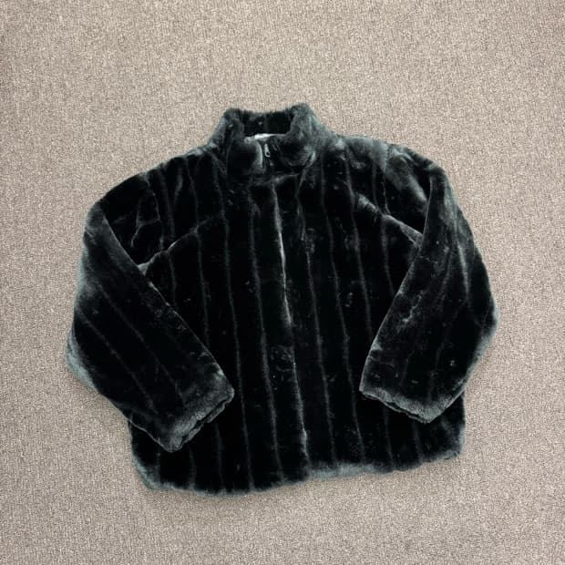 OS)Japanese vintage 여성 블랙 퍼 자켓