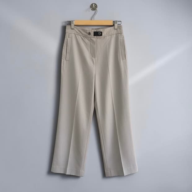 38/ 로로피아나 SETA 실크 금장버튼 와이드 팬츠