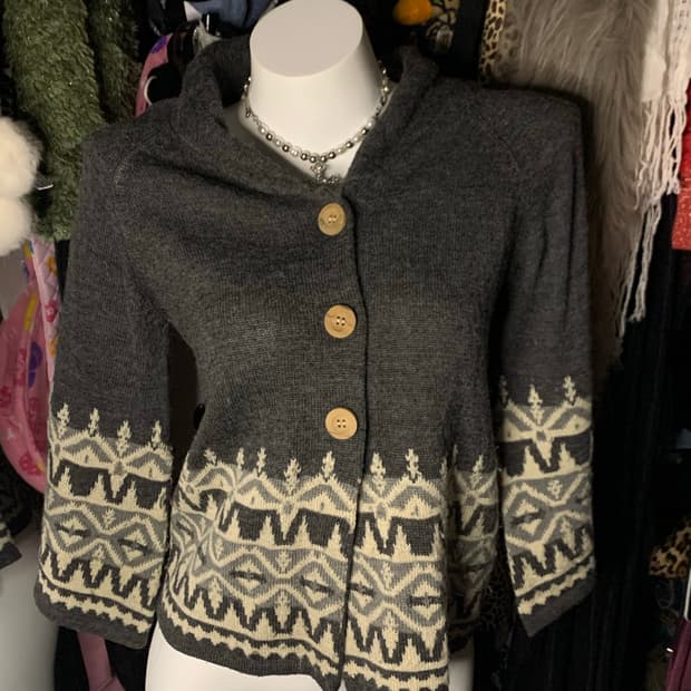 y2k 모리 노르딕 그레이 가디건