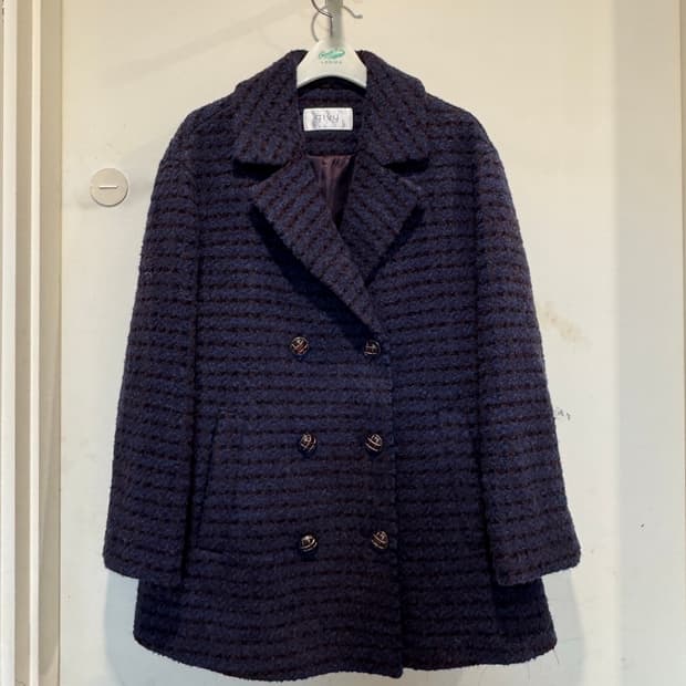 givy 기비 키이스 더블버튼 트위드 자켓