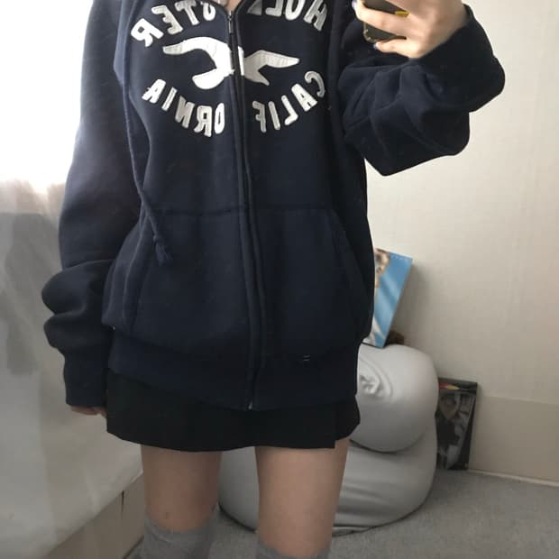 홀리스터 네이비 후드집업