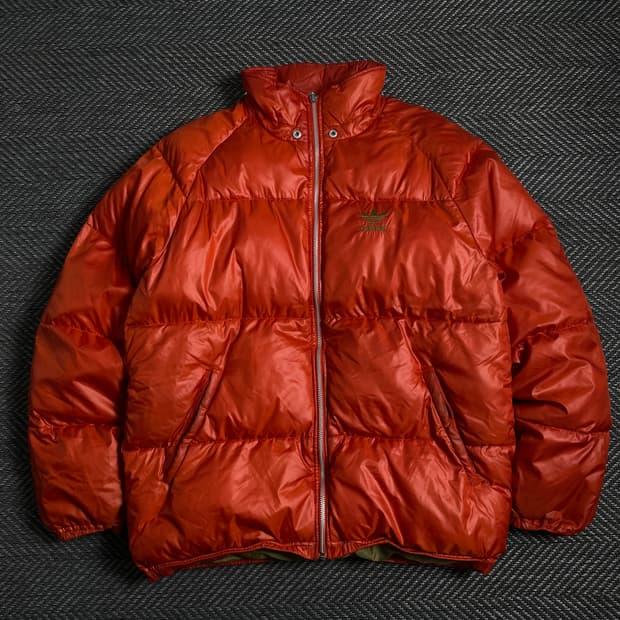 00s 아디다스 트레포일 올드스쿨 유광 패딩 오렌지 o 4000