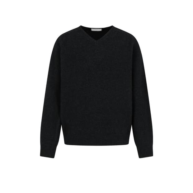 [판매] 아모멘토 25FW 브이넥 라쿤니트 다크그레이 L (새상품)