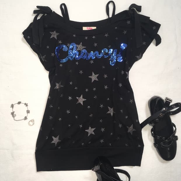 jpn vintage star off shoulder t shirt