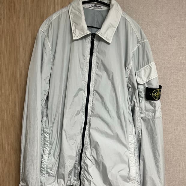 스톤아일랜드 크링클랩스 오버셔츠 아이스그레이