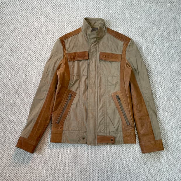 콤카이즘 보노 하이브리드 라이더 레더 자켓 y2k goa lgb 