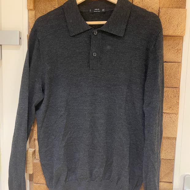 망고 메리노울 긴팔 폴로 셔츠 M
